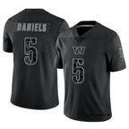 Silnrao W.Commanders #5 Jayden Daniels Player Black RFLCTV Limited Stitched Jerseys
