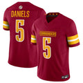 Silnrao W.Commanders #5 Jayden Daniels Player Burgundy Vapor F.U.S.E. Limited Stitched Jerseys