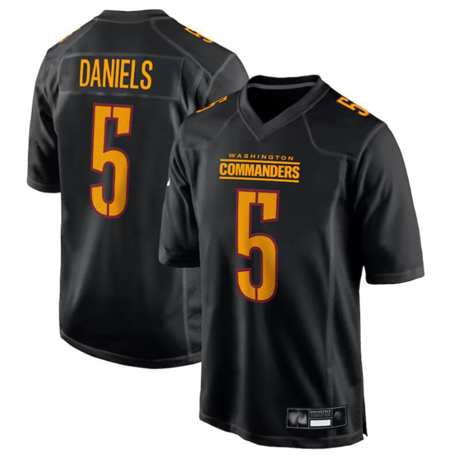 Silnrao W.Commanders #5 Jayden Daniels Player Carbon Black Fashion Stitched Jerseys