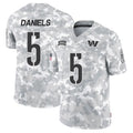 Silnrao W.Commanders #5 Jayden Daniels Player Limited Arctic Camo Salute to Service Stitched Jerseys