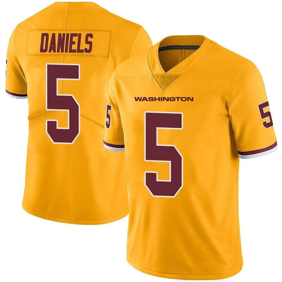 Silnrao W.Commanders #5 Jayden Daniels Player Limited Gold Color Rush Stitched Jerseys