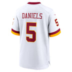 Silnrao W.Commanders #5 Jayden Daniels Player White Home Game Stitched Jerseys