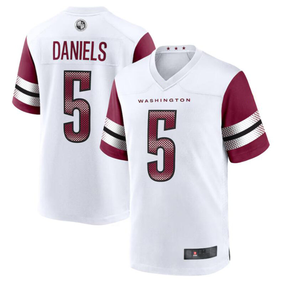 Silnrao W.Commanders #5 Jayden Daniels White 2024 Draft First Round Pick Player Game Stitched Jerseys