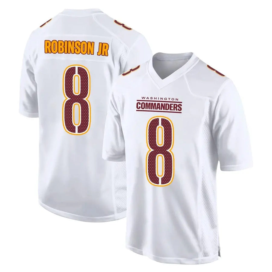 Silnrao W.Commanders #8 Brian Robinson Jr. Player Tundra White Fashion Stitched Jerseys