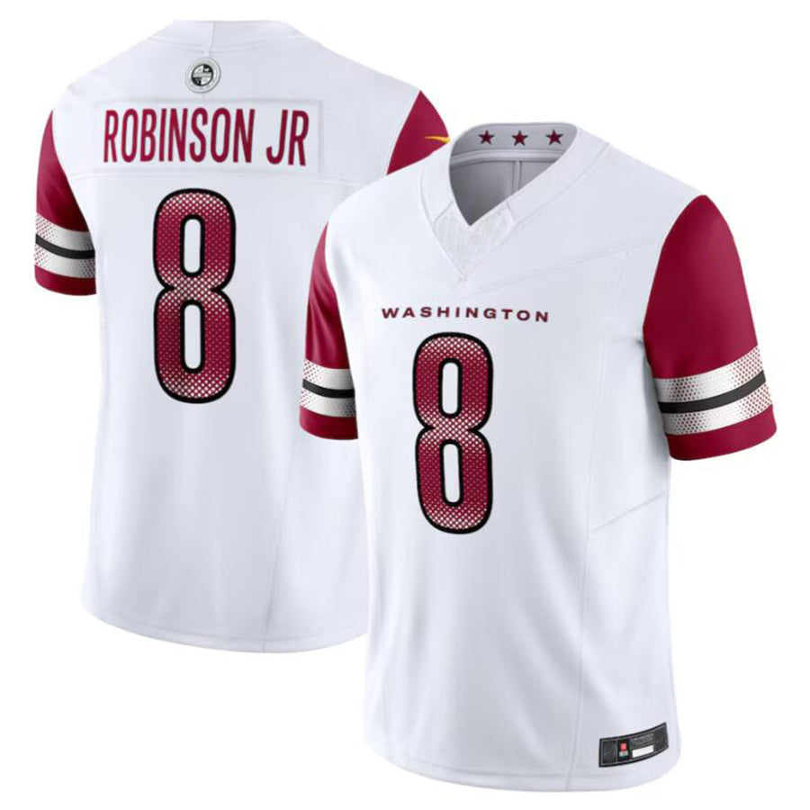 Silnrao W.Commanders #8 Brian Robinson Jr. White Vapor F.U.S.E. Limited Jersey American Stitched Jerseys