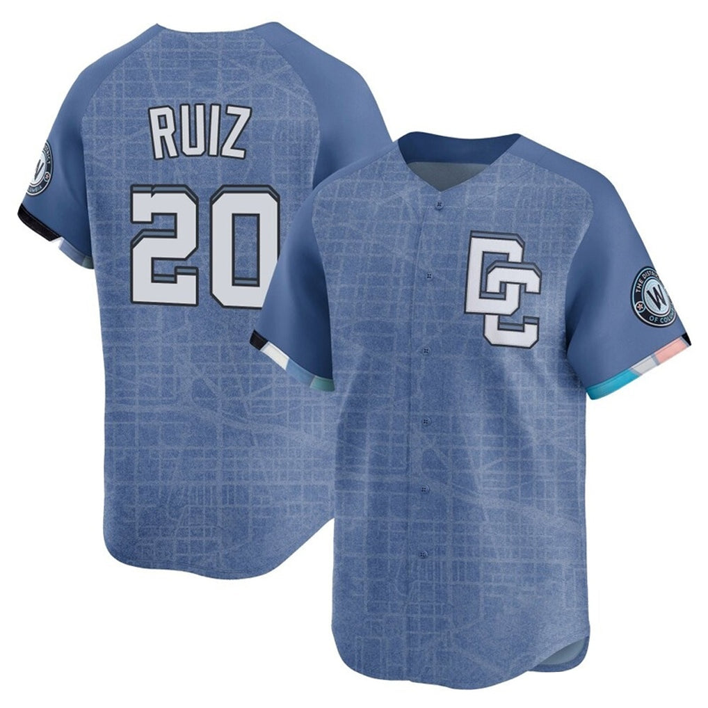 Silnrao W.Nationals #20 Keibert Ruiz Player Light Blue Limited City Connect Stitched Jerseys