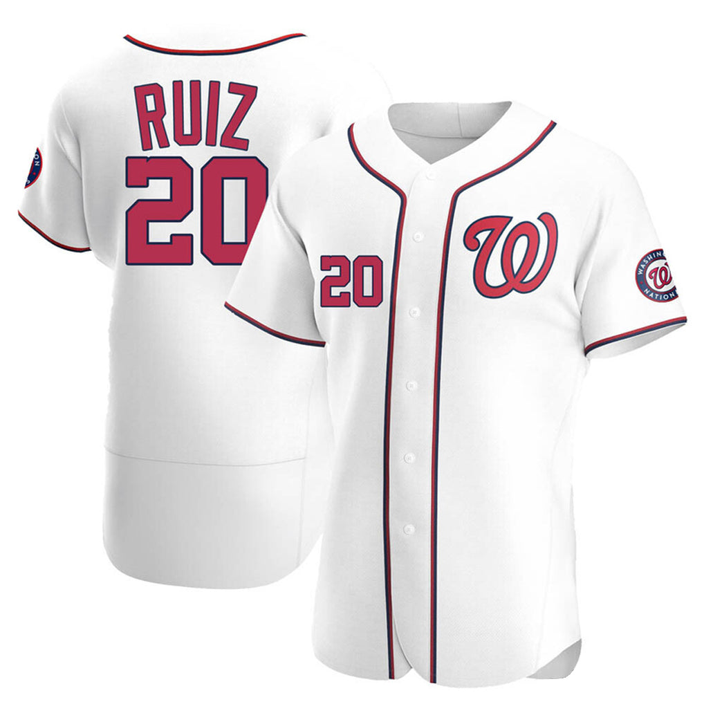 Silnrao W.Nationals #20 Keibert Ruiz Player White Elite Home Stitched Jerseys