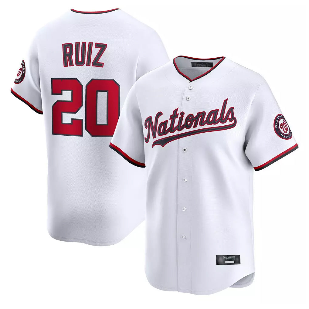 Silnrao W.Nationals #20 Keibert Ruiz Player White Home Alternate Limited Replica Jerseys