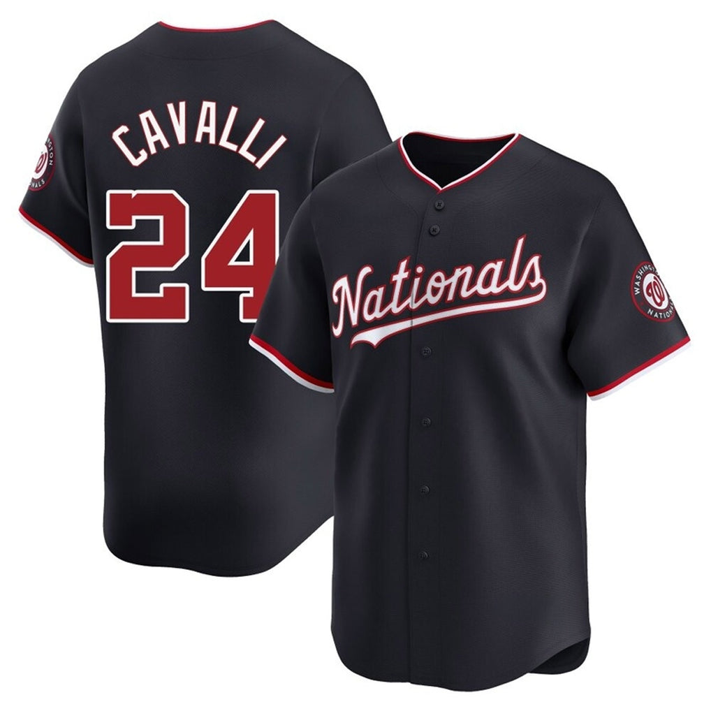 Silnrao W.Nationals #24 Cade Cavalli Player Navy Alternate Limited Replica Jerseys