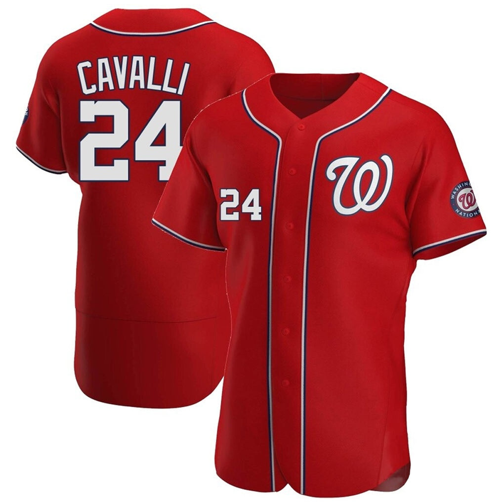 Silnrao W.Nationals #24 Cade Cavalli Player Red Alternate Elite Stitched Jerseys