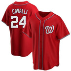 Silnrao W.Nationals #24 Cade Cavalli Player Red Replica Game Stitched Jerseys