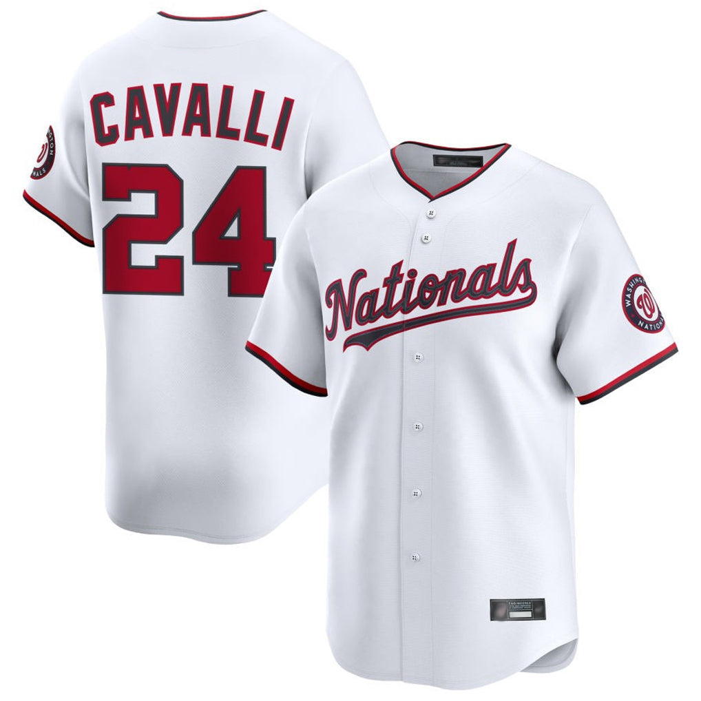 Silnrao W.Nationals #24 Cade Cavalli Player White Limited Stitched Jerseys