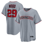 Silnrao W.Nationals #29 James Wood Player Gray Road Replica Stitched Jerseys