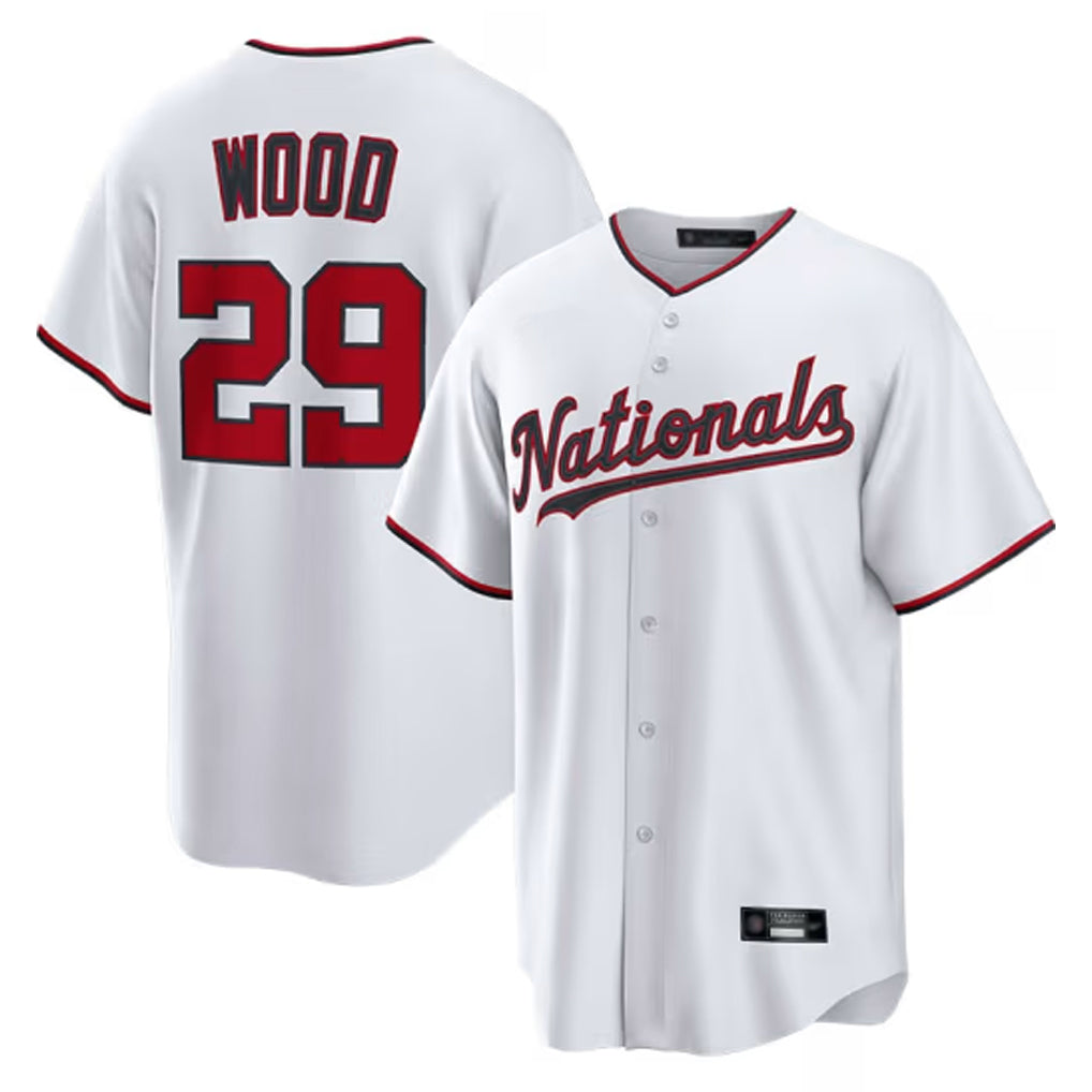 Silnrao W.Nationals #29 James Wood Player White Home Limited Replica Stitched Jerseys