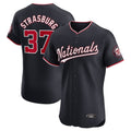Silnrao W.Nationals #37 Stephen Strasburg Player Navy Elite Stitched Jerseys