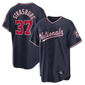 Silnrao W.Nationals #37 Stephen Strasburg Player Navy Replica Stitched Jerseys