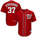 Silnrao W.Nationals #37 Stephen Strasburg Player Red Cool Alternate Player Stitched Jerseys
