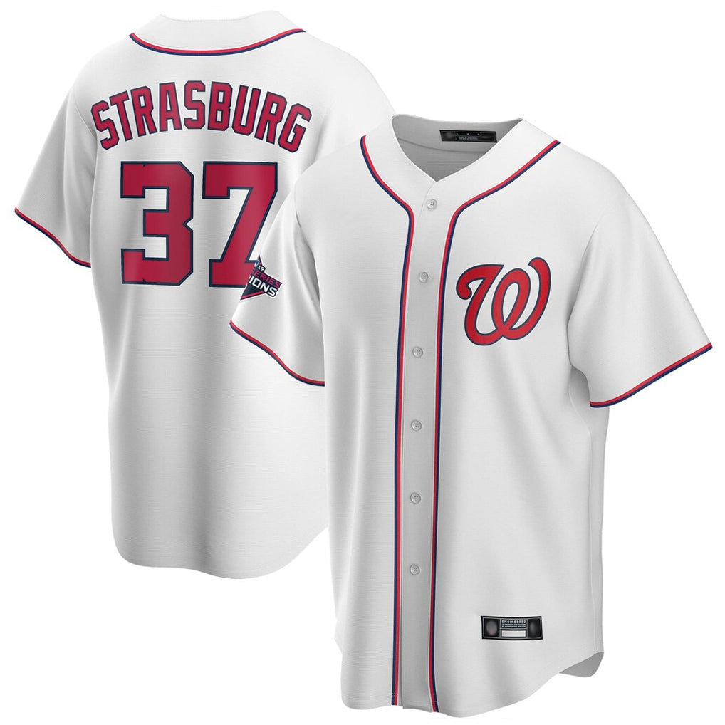 Silnrao W.Nationals #37 Stephen Strasburg Player White Game Stitched Jerseys