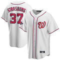 Silnrao W.Nationals #37 Stephen Strasburg Player White Game Stitched Jerseys