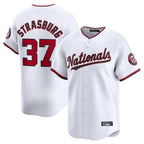 Silnrao W.Nationals #37 Stephen Strasburg Player White Home Limited Stitched Jerseys