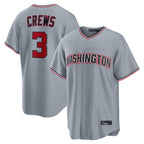 Silnrao W.Nationals #3 Dylan Crews Player Gray Alternate Game Stitched Jerseys