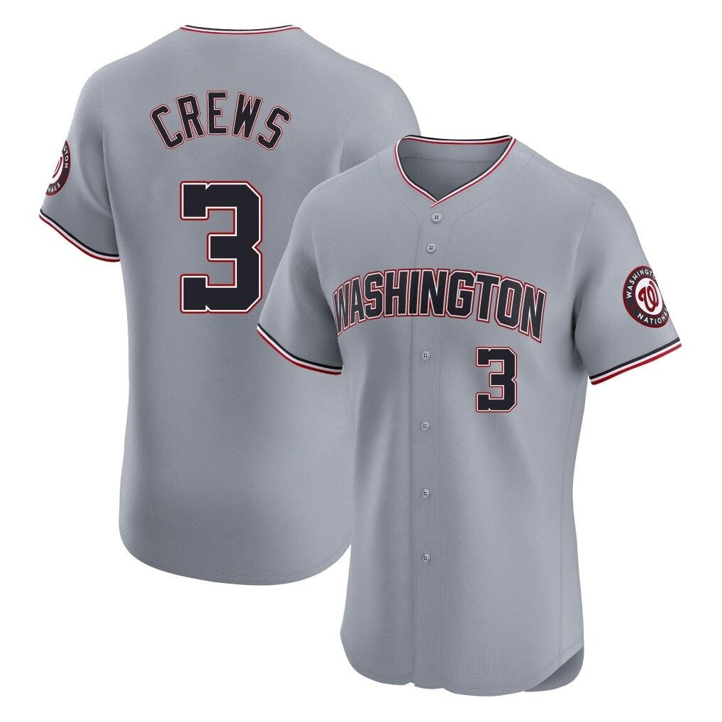 Silnrao W.Nationals #3 Dylan Crews Player Gray City Connect Elite Alternate Stitched Jerseys