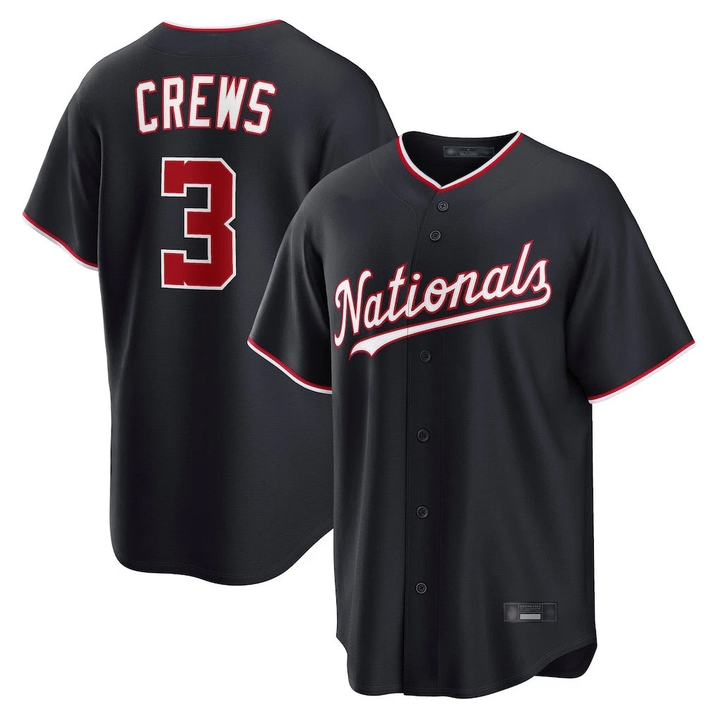 Silnrao W.Nationals #3 Dylan Crews Player Navy Game Stitched Jerseys