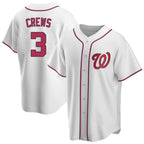 Silnrao W.Nationals #3 Dylan Crews Player White Game Replica Stitched  Jerseys