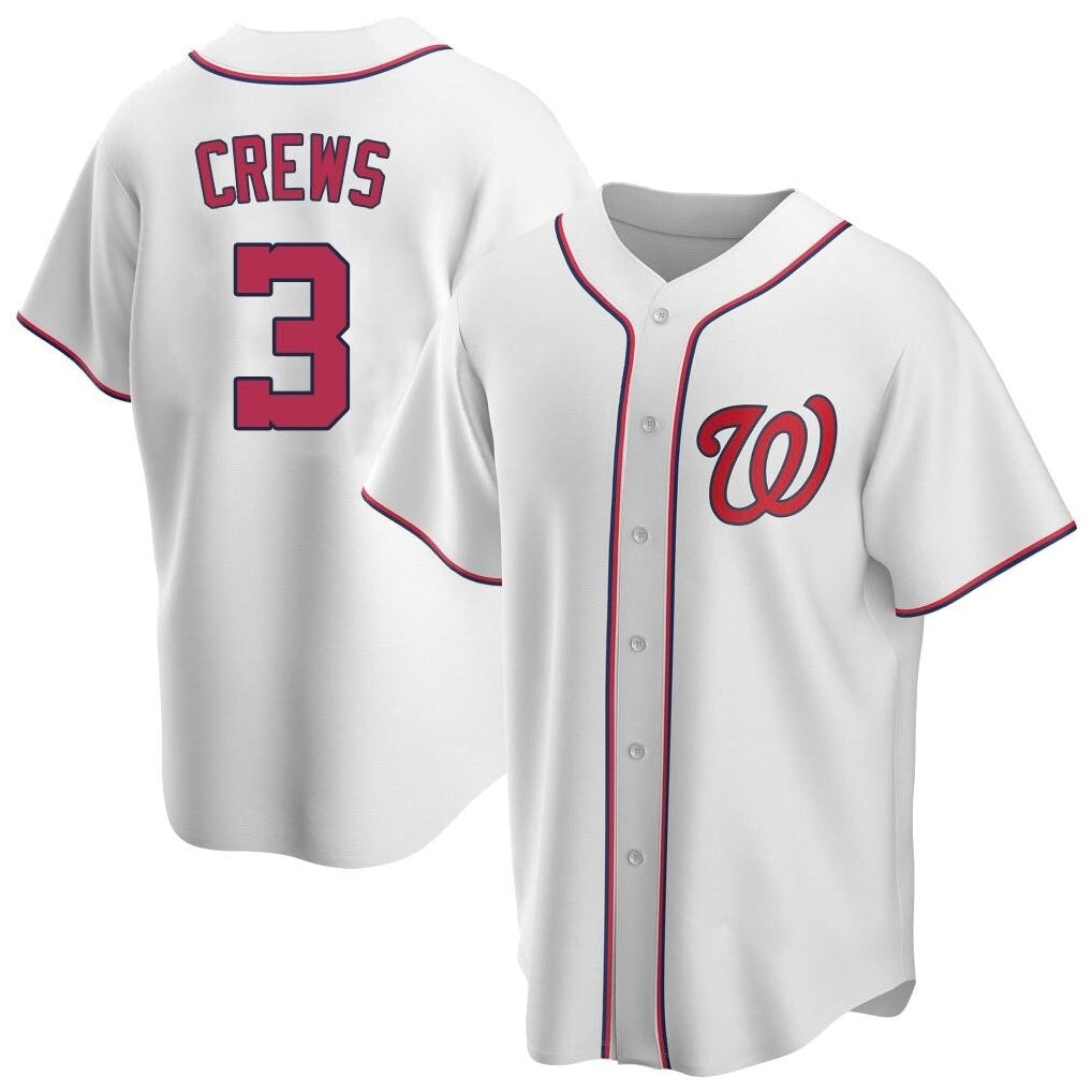 Silnrao W.Nationals #3 Dylan Crews Player White Game Replica Stitched  Jerseys