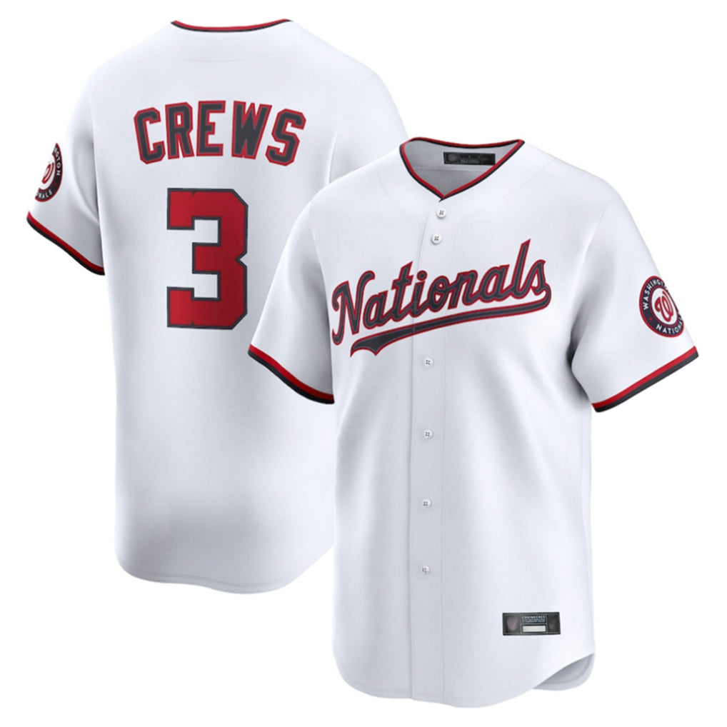 Silnrao W.Nationals #3 Dylan Crews Player White Limited Replica Stitched  Jerseys