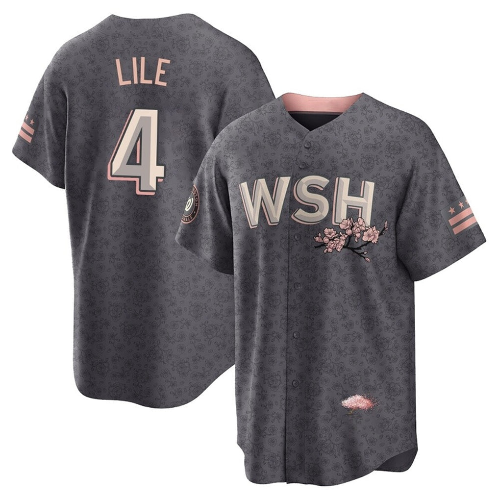 Silnrao W.Nationals #4 Daylen Lile Player Charcoal City Connect Limited Stitched  Jerseys