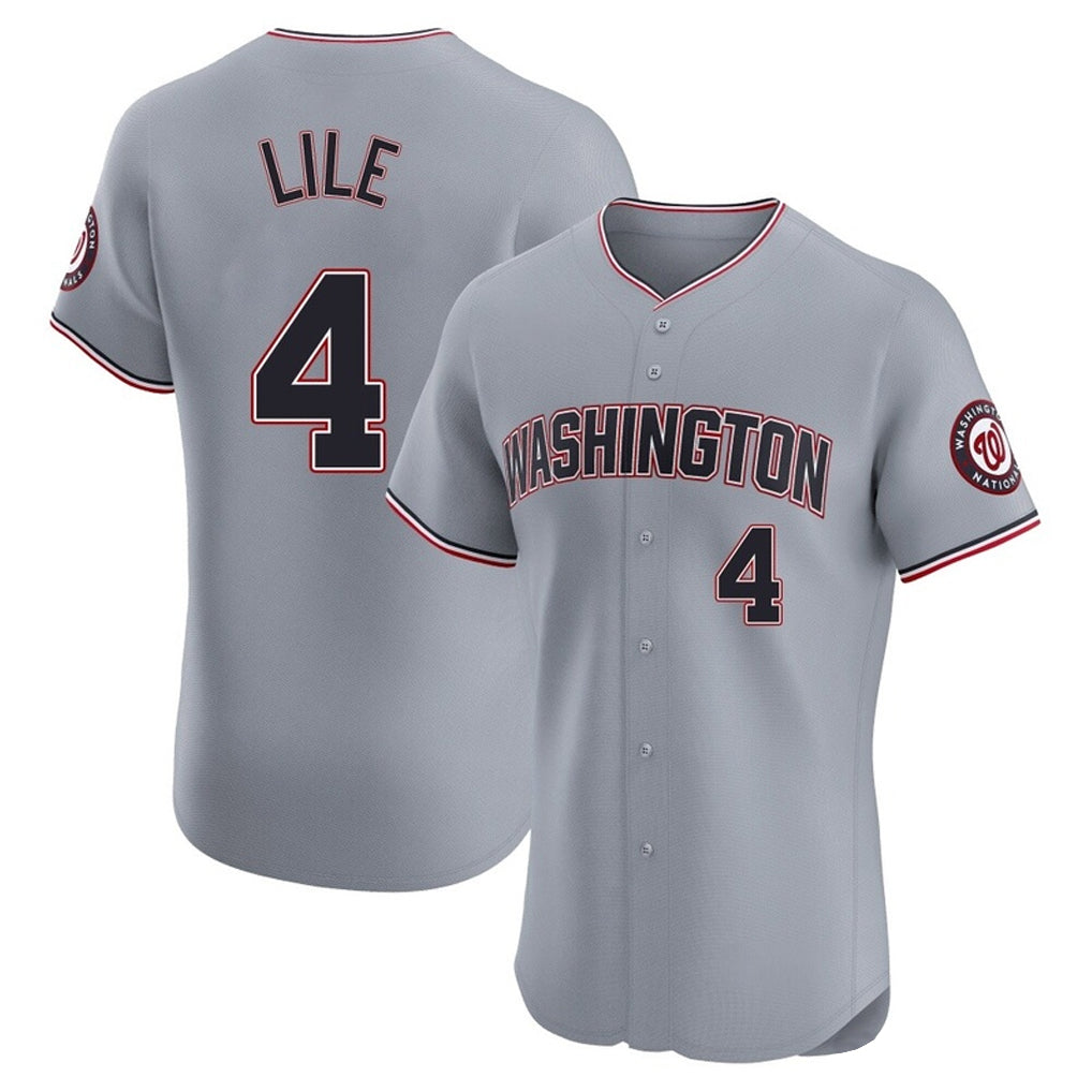Silnrao W.Nationals #4 Daylen Lile Player Gray Alternate Elite Stitched Jerseys