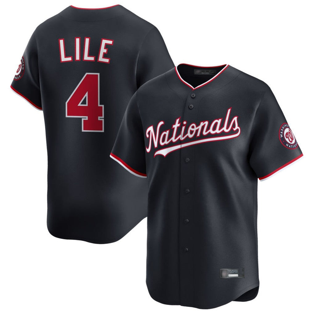 Silnrao W.Nationals #4 Daylen Lile Player Navy Alternate Limited Replica Stitched Jerseys