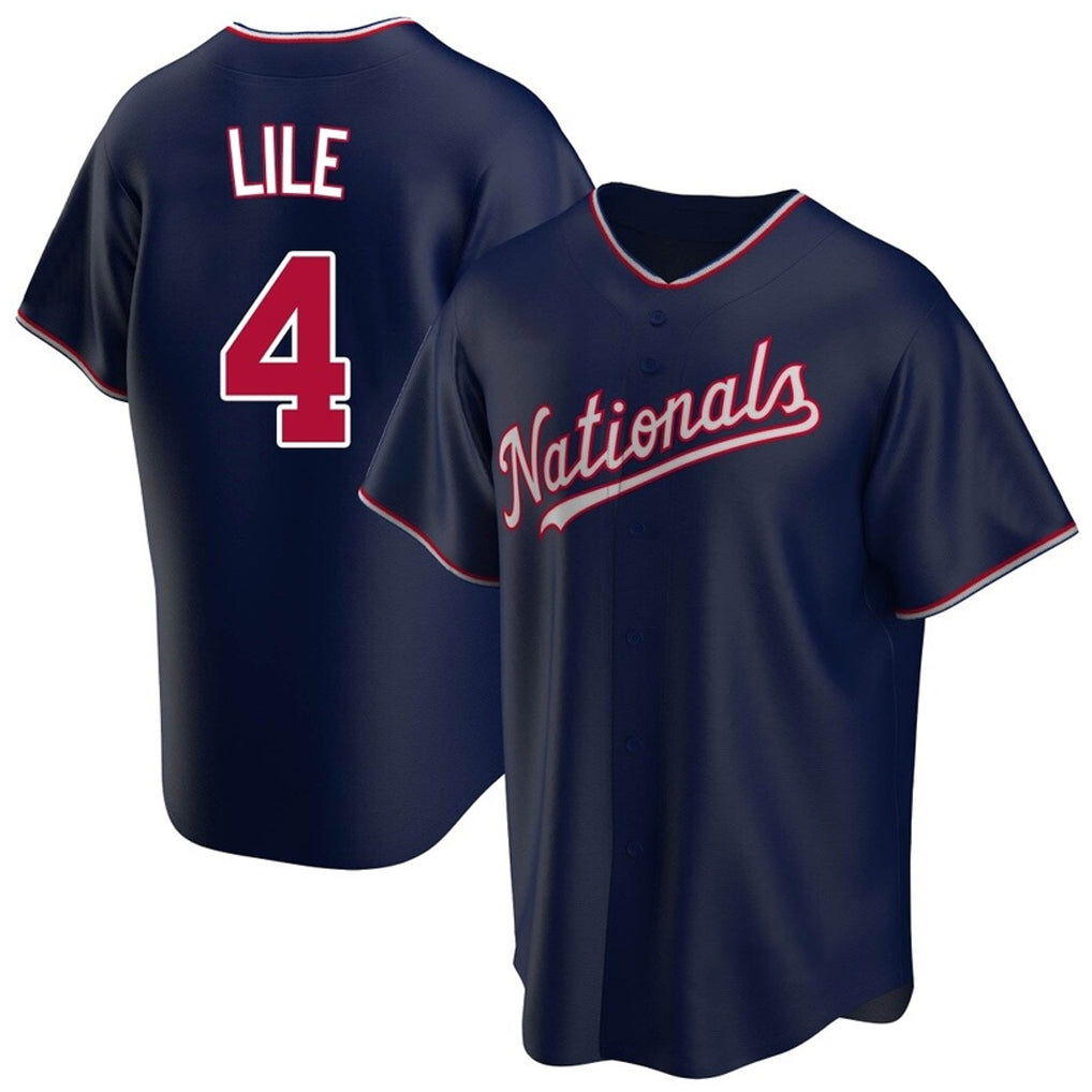 Silnrao W.Nationals #4 Daylen Lile Player Navy Replica Game Stitched Jerseys