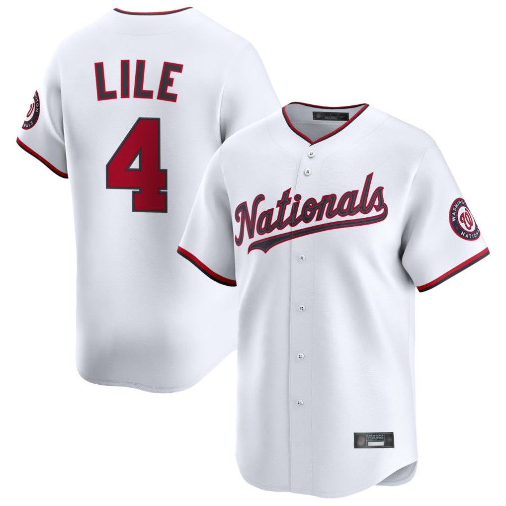 Silnrao W.Nationals #4 Daylen Lile Player White Alternate Limited Replica Stitched Jerseys