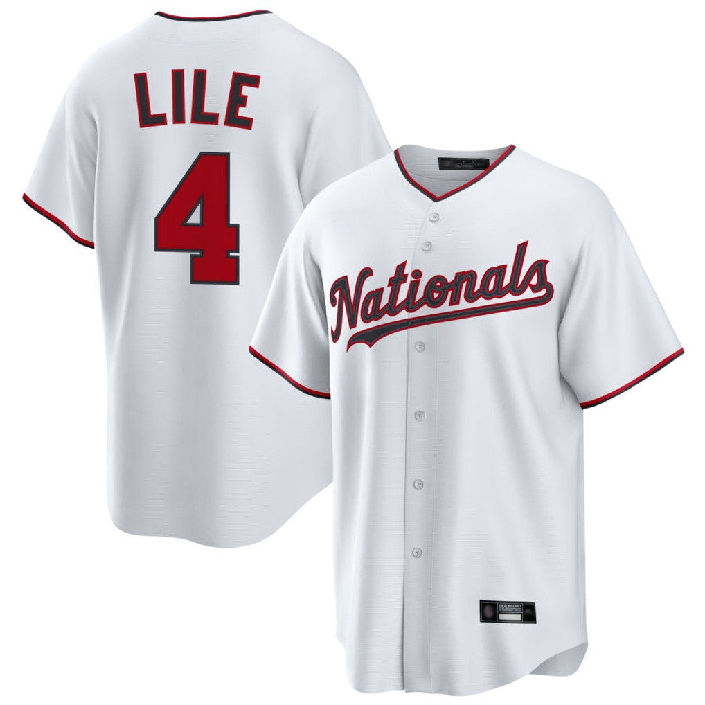 Silnrao W.Nationals #4 Daylen Lile Player White Replica Game Stitched Jerseys