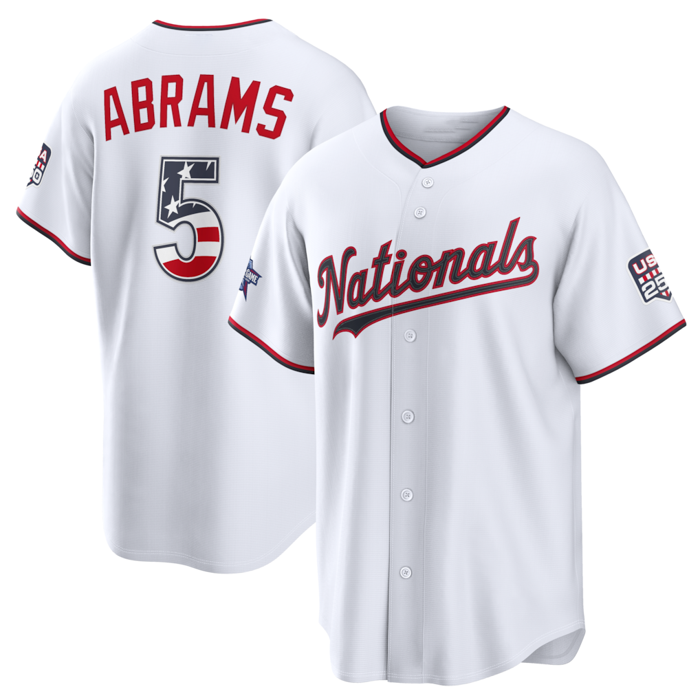 Silnrao W.Nationals #5 CJ Abrams White 2026 All-Star Edition Stars & Stripes Stadium Jerseys