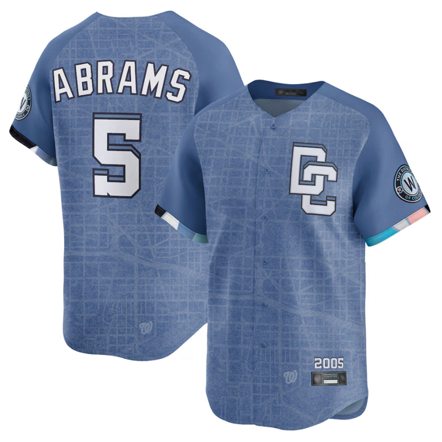Silnrao W.Nationals #5 CJ Abrams Player Blue City Connect Limited Stitched Jerseys