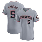 Silnrao W.Nationals #5 CJ Abrams Player Gray Elite Road Replica Stitched Jerseys
