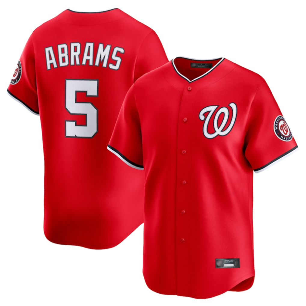 Silnrao W.Nationals #5 CJ Abrams Player Red Limited Stitched Jerseys