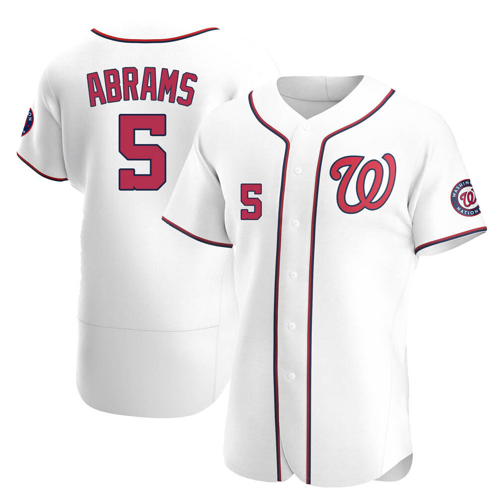 Silnrao W.Nationals #5 CJ Abrams Player White Alternate Elite Stitched Jerseys