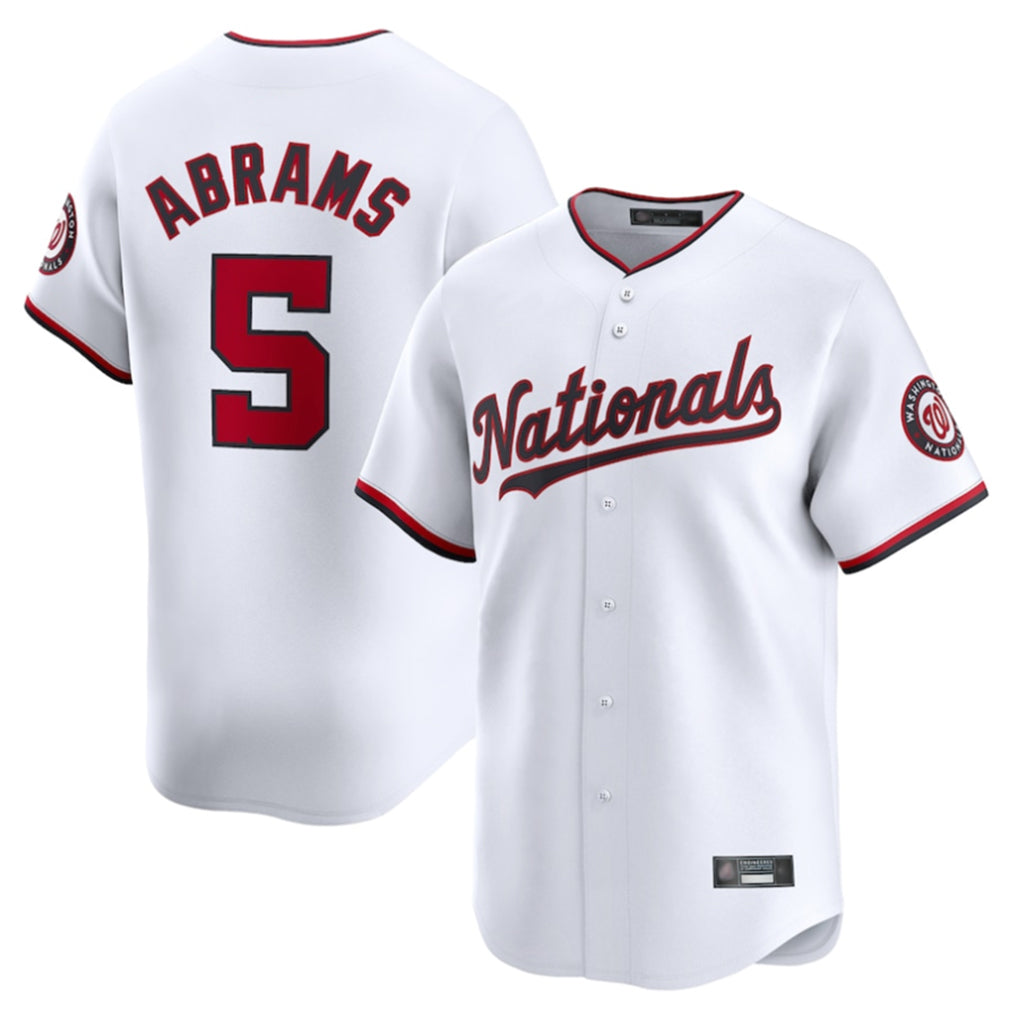 Silnrao W.Nationals #5 CJ Abrams Player White Home Limited Stitched Jerseys