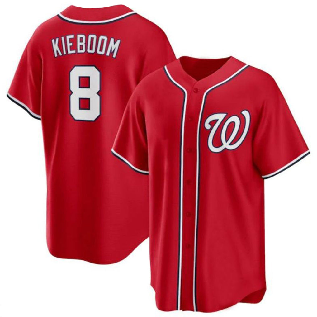 Silnrao W.Nationals #8 Carter Kieboom Player Red Replica Game Stitched Jerseys