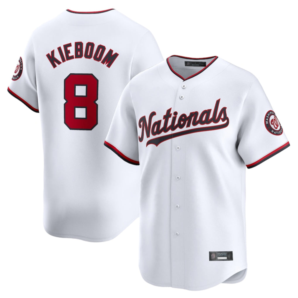 Silnrao W.Nationals #8 Carter Kieboom Player White Home Limited Stitched Jerseys