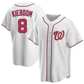 Silnrao W.Nationals #8 Carter Kieboom Player White Home Replica Game Stitched Jerseys